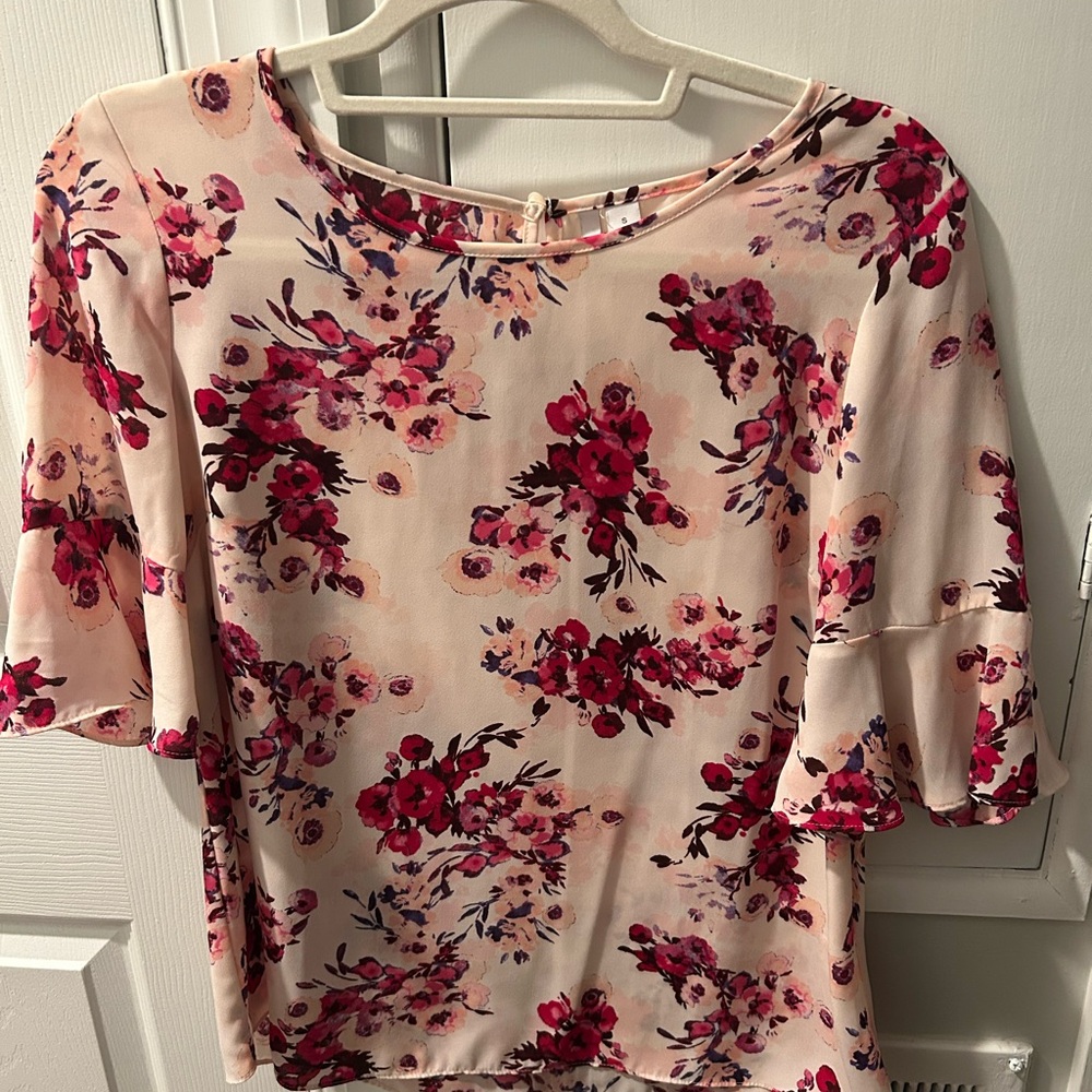 Elle Pink Floral Blouse